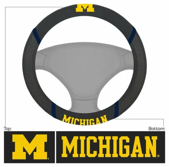 Discover Michigan Wolverines Car Truck Steering Wheel Cover Official Licensed