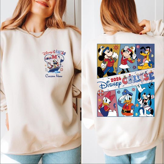 Discover Custom Disney Cruise Sweatshirt 2026, Disney Cruise Sweater, Mickey Minnie Cruise Name Hoodie, Disney Co Cruise Family Gift, Disney Trip, BP