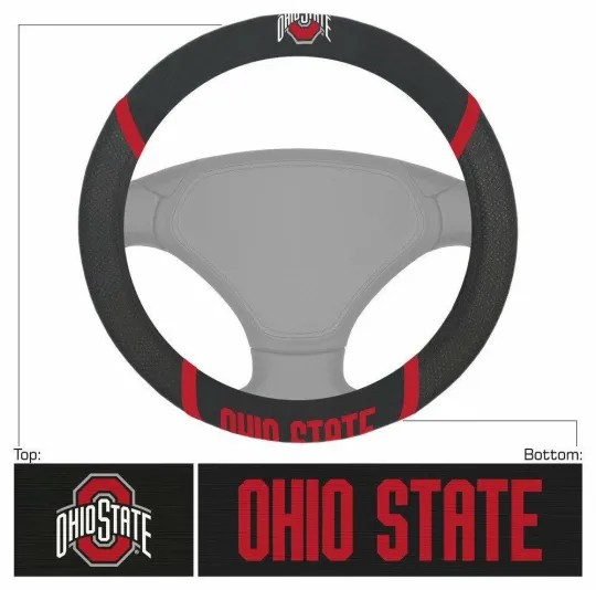 Discover Ohio State Buckeyes Car Truck Universal Fit Steering Wheel Cover