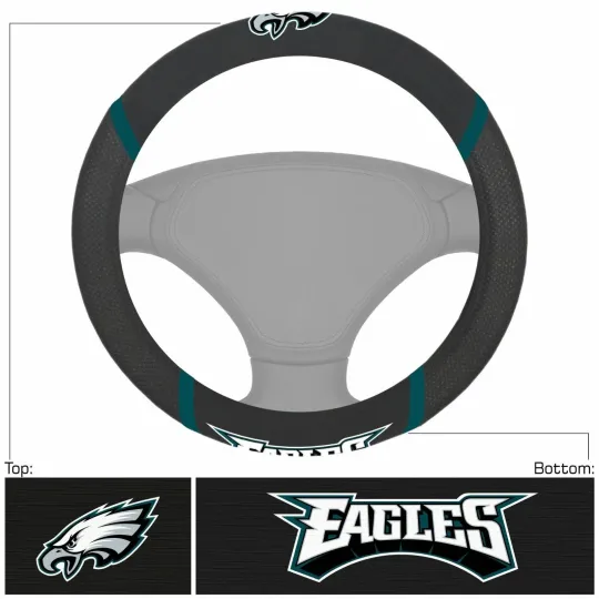 Discover football Philadelphia Car Truck Universal Fit Black Steering Wheel Cover