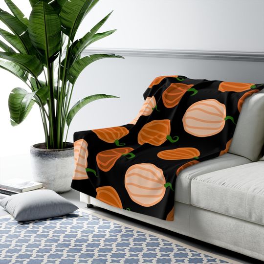 Discover Pumpkin Sherpa Fleece Blanket