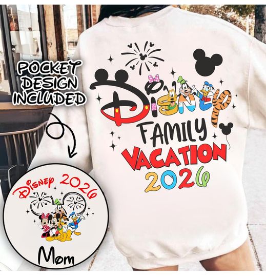 Discover Custom 2026 Disney Family Vacation Sweatshirt, Mickey and Friends Family Matching Sweaters, Disneyland Hoodie