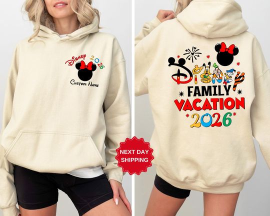 Disney 2026 Family Vacation Hoodie, Mickey Castle 2026 Hoodie, Disneyland Family Trip Shirt, Custom Mickey Trip Shirt, Family Matching
