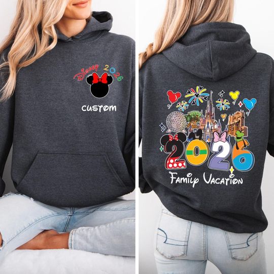 Custom 2026 Disney Family Vacation Sweatshirt, Mickey and Friends Family Matching Sweaters, Disneyland Hoodie