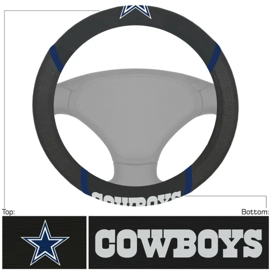 Discover football Dallas Car Truck Universal Fit Black Steering Wheel Cover