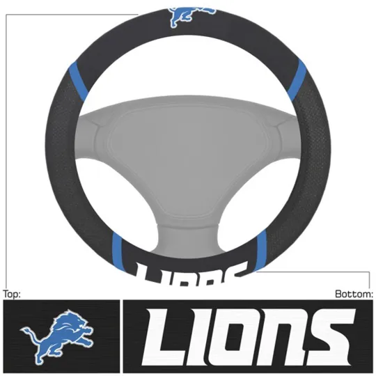 Discover football Detroit Car Truck Black Steering Wheel Cover