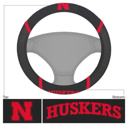 Discover Nebraska Cornhuskers Car Truck Steering Wheel Cover