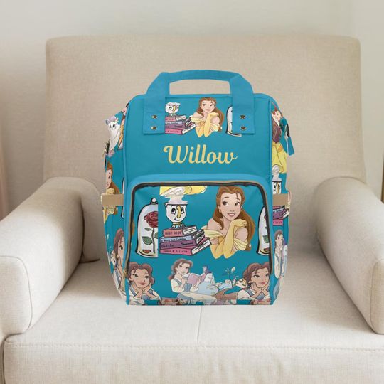 Discover Belle,Belle Backpack,Princess Backpack,Diaper bag,Baby girl diaper bag,custom diaper bag,New mom gift,Personalized gifts baby