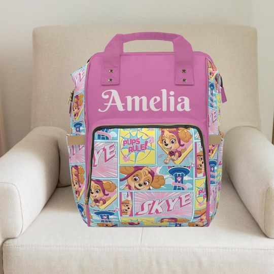 Discover Skye Backpack,Skye Diaper bag,Paw Patrol,Paw Patrol baby shower,Girl diaper bag,Custom diaper bag,Baby Blanket,Baby girl diaper bag,