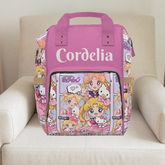 Discover Sailor moon,Sailor Moon Backpack,Anime,Anime Backpack,Girl diaper bag,Girl Backpack,Anime baby shower,Personalized gifts baby