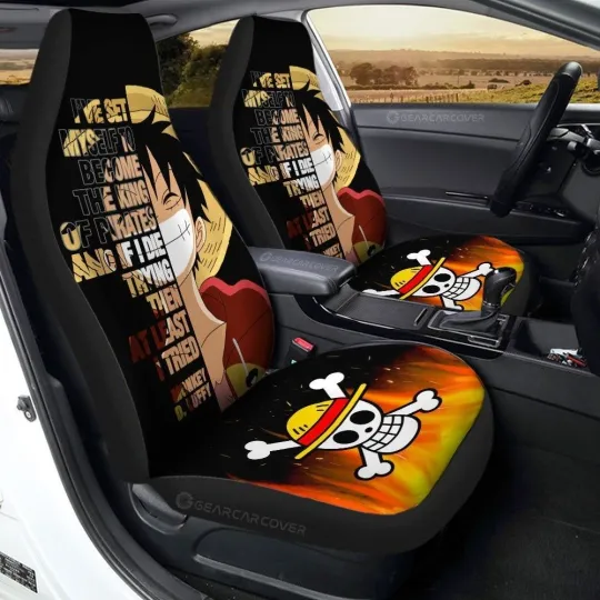Monkey D Luffy Quotes Car Seat Covers One Piece Anime Car Accessories