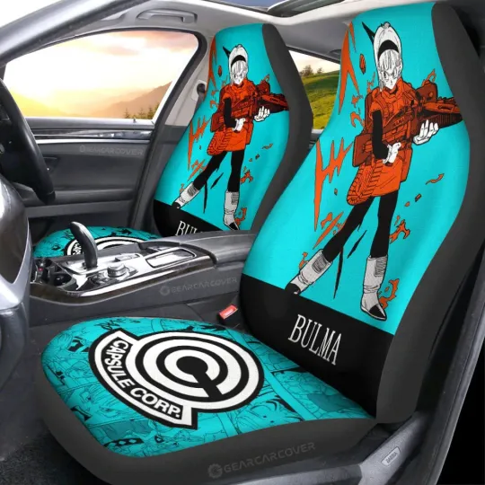 Bulma Car Seat Covers Dragon Ball Anime Manga Color Style