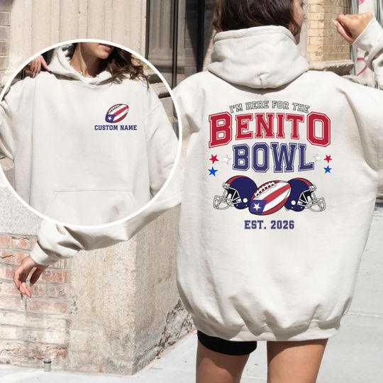 Custom Benito Bowl Sweatshirt, Puerto Rican Football Crewneck, Personalized Game Day Hoodie, Benito Bowl EST Year Gift