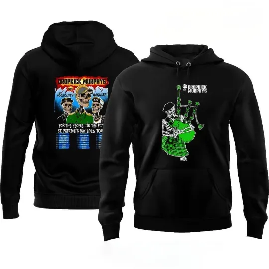 Discover Dropkick Murphys 2026 Tour Two Sided Unisex Hoodie