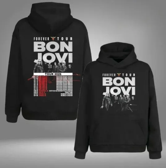 Discover Bon Jovi 2026 Forever Tour Hoodie Band Tour Gift For Fan Shirt