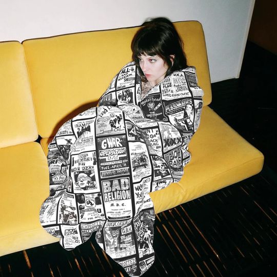 Discover Punk Rock Show Flyers Plush Blanket: Music Lover Throw