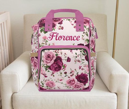 Discover Boho,Boho diaper bag,Floral,Floral Diaper bag,girl diaper bag,Custom diaper bag,Toddler backpack,Baby shower gift,Girl Backpack,