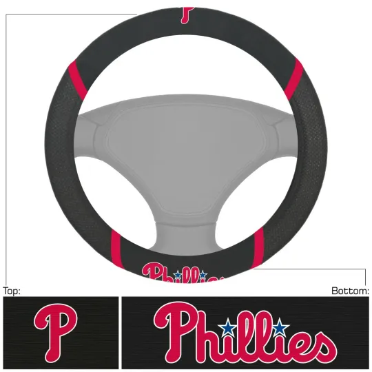 Discover Philadelphia Baseball Car Truck SUV Van Black Steering Wheel Cover