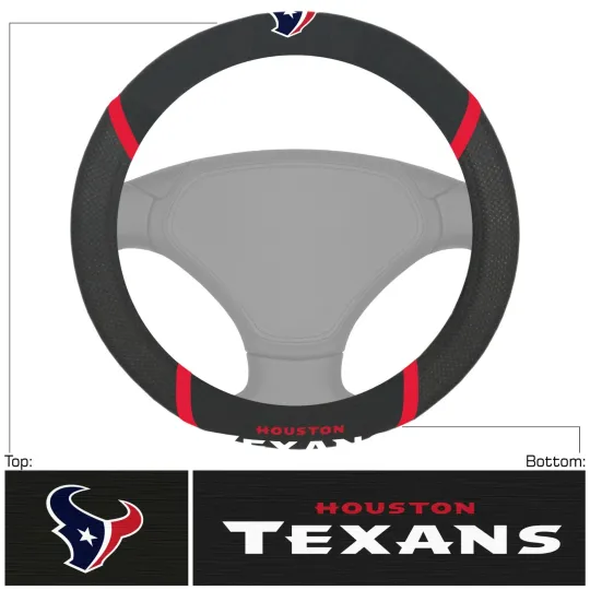Discover football Houston Car Truck SUV Van Universal Fit Black Steering Wheel Cover