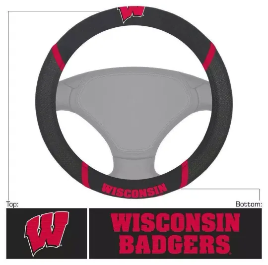Discover Wisconsins Badge Car Truck Steering Wheel Cover