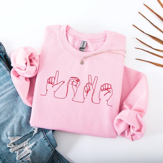 Discover ASL Love Shirt, Sign Language Tee, Deaf Awareness Gift, Hand Lettering Top