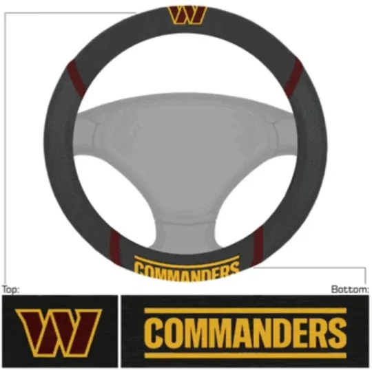 Discover New football Washington Car Truck Black Steering Wheel Cover