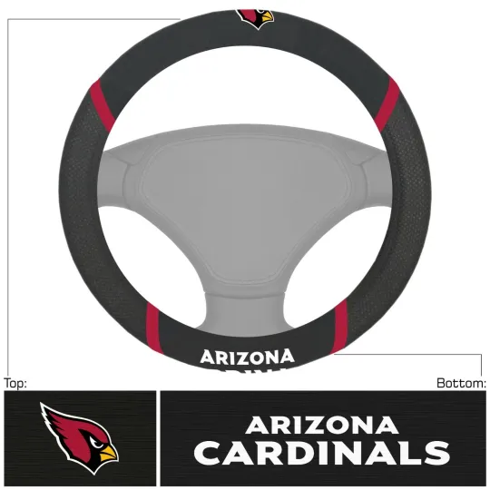 Discover football Arizonna Car Truck Universal Fit Black Steering Wheel Cover