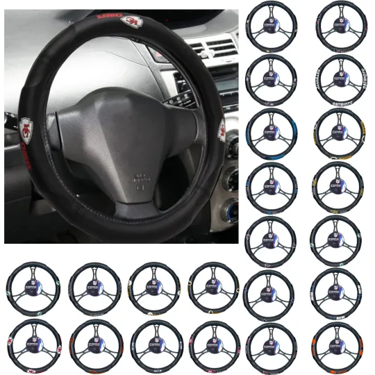 Discover New football All Teams Synthetic Car Truck Universal Fit Steering Wheel Cover