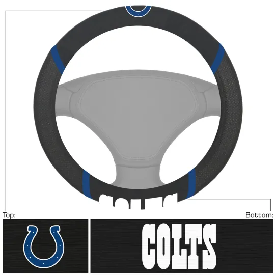 Discover football Indianapolis Car Truck Black Steering Wheel Cover