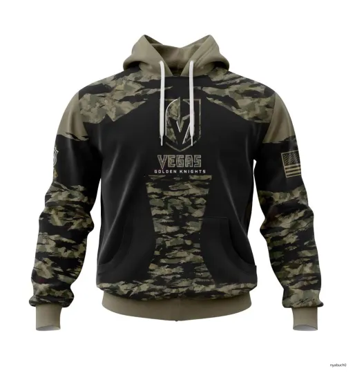Discover Vegas Golden Knights Hoodie Personalize Military Camo Hockey Team Christmas Gift