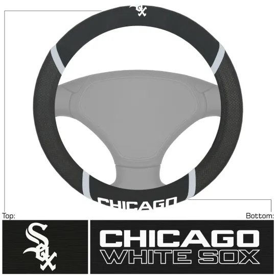 Discover New MLB Chicago White Sox Car Truck Universal Fit Steering Wheel Cover -Licensed