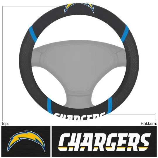 Discover New football Los Angeles Chargers Car Truck Embroidered Steering Wheel Cover