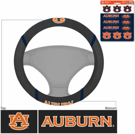 Discover New NCAA Auburn Tigers Car Truck SUV Van Steering Wheel Cover & Decal