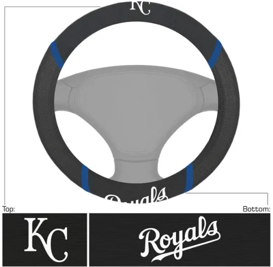 Discover MLB Kansas City Royals Car Truck Black Synthetic Leather Steering Wheel Cover
