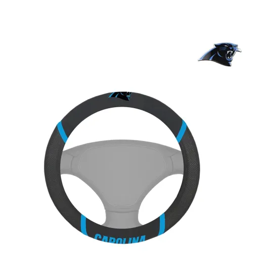 Discover CAROLINA PANTHERS CAR Mesh Grip STEERING WHEEL COVER