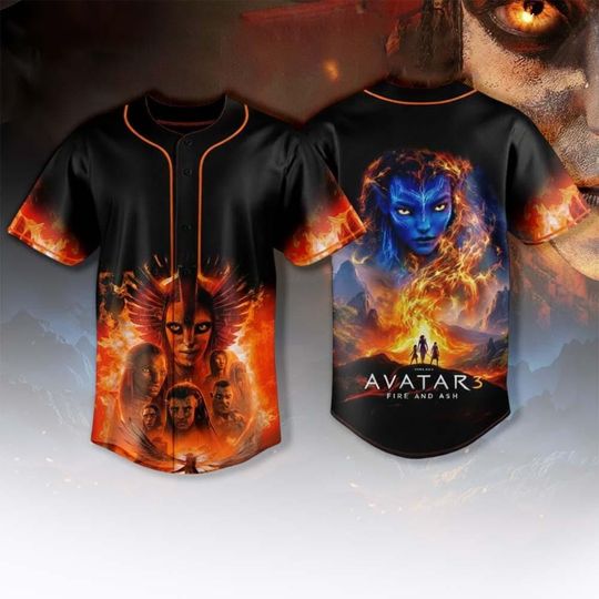 Disney Avatar Fire and Ash Baseball Jersey, Avatar 3 Movie Lover Gift, Fire And Ash Baseball Shirt,
