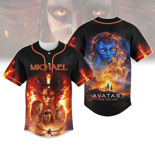 Discover Avatar 3 Fire And Ash Baseball Jersey, Avatar Movie Jersey Shirt, Na'vi Fire Jersey, Custom Baseball Jersey, Gift For Fan Avatar