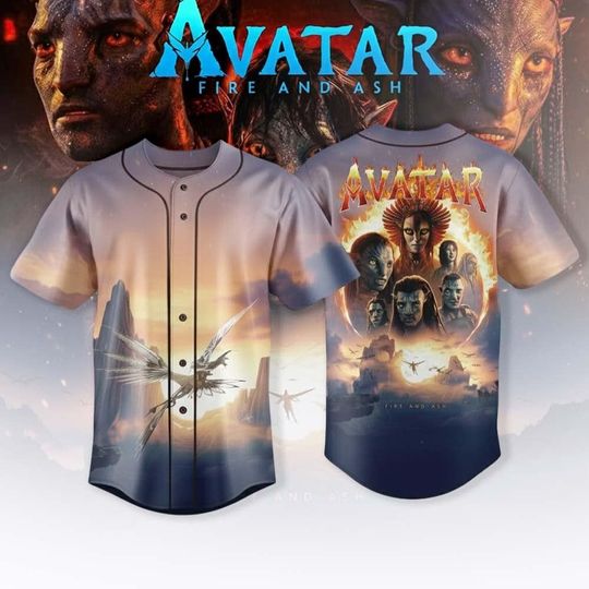 Discover Disney Avatar Fire and Ash Baseball Jersey, Fire And Ash Baseball Shirt, Fire and Ash Jake Sully Neytiri Jersey, Avatar 3 Fan Gift