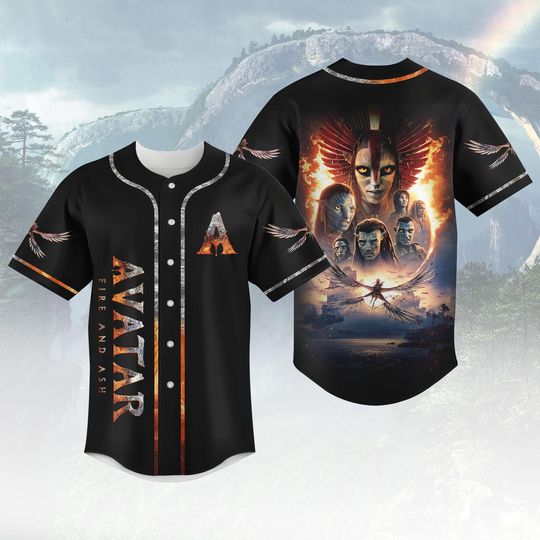 Avatar 3 Baseball Jersey, Avatar Fire and Ash Shirt, Jake Sully and Neytiri Jersey For Fan, James Cameron's Avatar Tee, Movie Jersey
