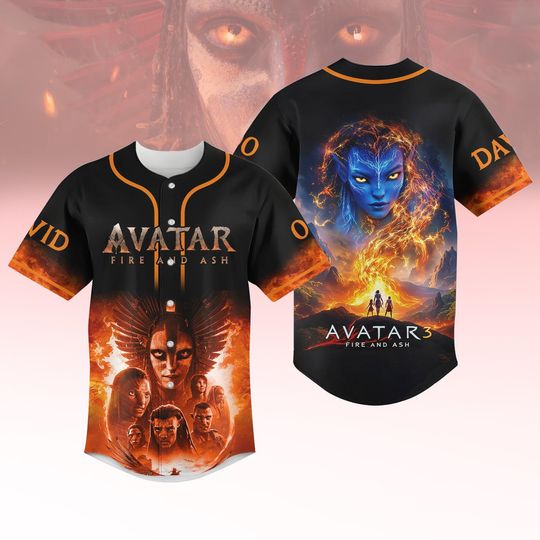 Discover Custom Avatar 3 Baseball Jersey, Avatar Fire and Ash Shirt, Jake Sully Neytiri Jersey For Fans, Personalized Avatar Shirt, Movie Jersey