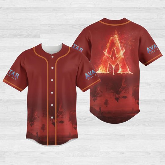 Avatar Fire And Ash Jersey, Fire And Ash Baseball Jersey, Avatar 3 Jersey Men, Avatar Movie Lovers, Gift For Fans