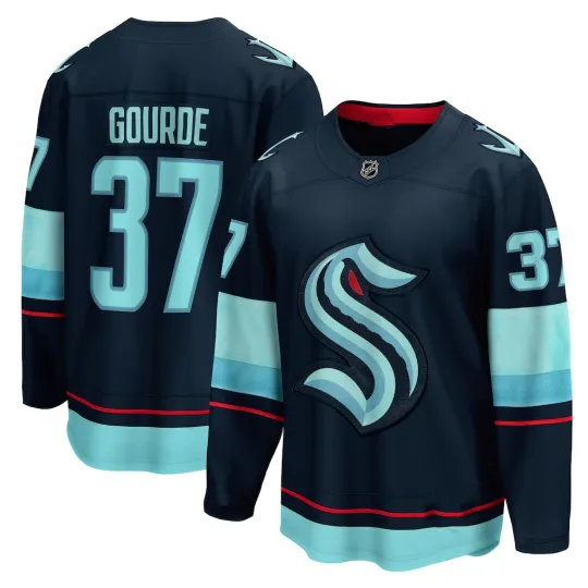 Discover Yanni 1Gourde Seattle 1Kraken Home Breakaway Player 37 Hockey Jersey