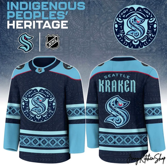 Discover Seattle 1Kraken Indigenous People Heritage Hockey Jersey Unisex S-5XL