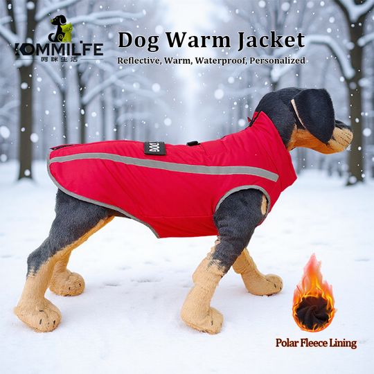 Discover Warm Fleece Dog clothes Personalized Waterproof Winter Clothes for Small Medium Large Dogs Pet Clothing Jackets Dog Accessories