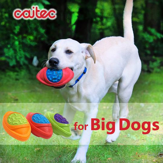 Discover CAITEC Dog Toys Football for Dogs Floatable Squeaky Hard and Firm Fit for Outdoor Throwing Suitable for Medium to Large Dogs