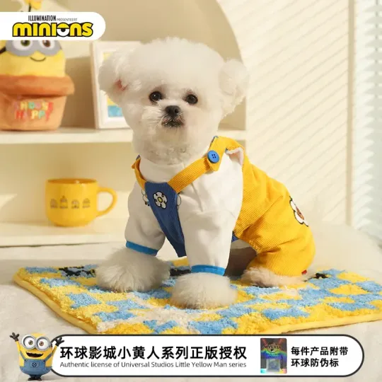 Discover Minions | Bob & Tim Overalls Pet Puppy Clothes Cat Fall/Winter Dog Clothes