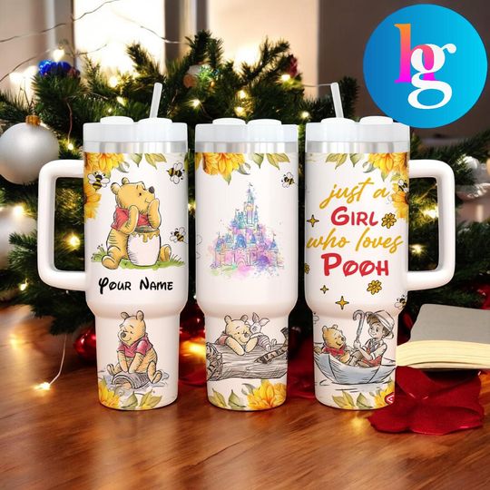 Discover Just A Girl Who Loves Pooh 40oz Tumbler  Personalized Winnie the Pooh Cup