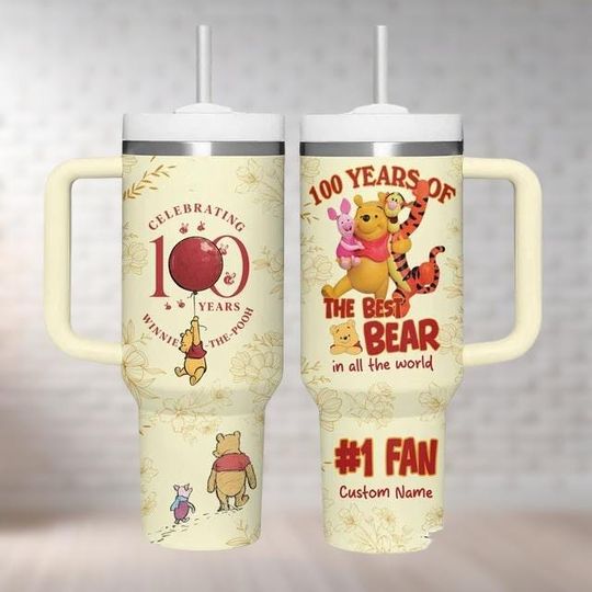 Discover Custom Winnie The Pooh 100th Anniversary Tumbler 40oz, Disney 100 Years Friendship Tumbler, Disney Family Trip Cup, Pooh Love Gifts