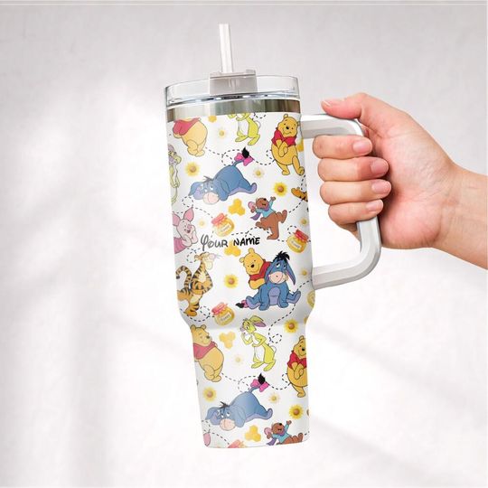 Discover Custom Winnie The Pooh And Friends, Personalized Christmas gift, best gift for her, 40oz Tumbler, Birthday Gift for mom