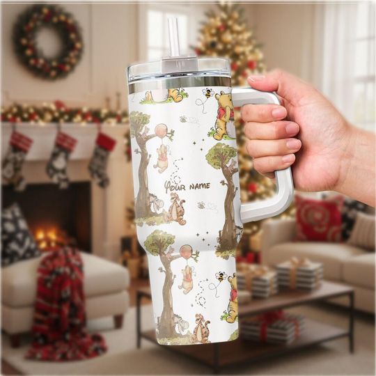 Discover Personalize Winnie The Pooh Vintage Tumbler, Custom Christmas gift, best gift for her, 40oz Tumbler, Birthday Gift for mom